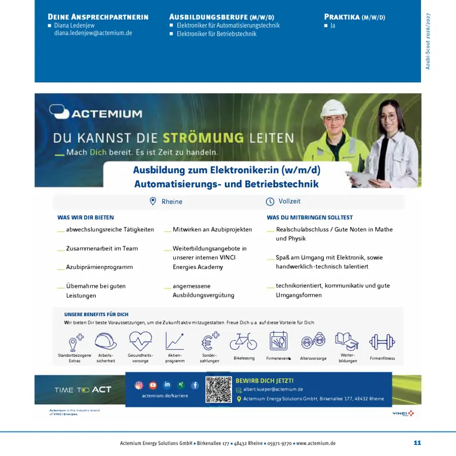 Seite von Actemium Energy Solutions GmbH im Azubi-Scout Ibbenbüren und Umgebung 2026/2027