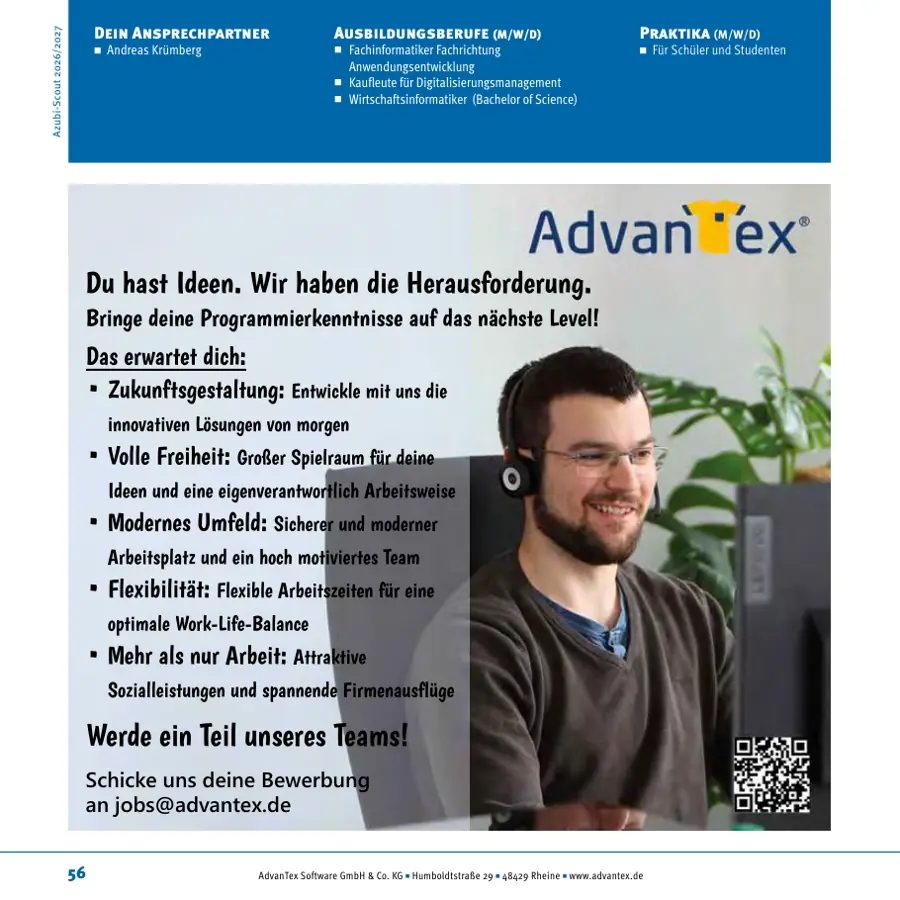 Seite von AdvanTex Software GmbH & Co. KG im Azubi-Scout Ibbenbüren und Umgebung 2026/2027