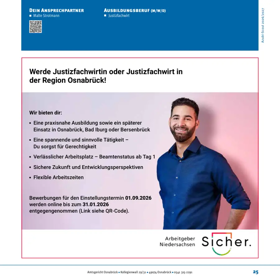 Seite von Amtsgericht Osnabrück im Azubi-Scout Osnabrück und Umgebung 2026/2027