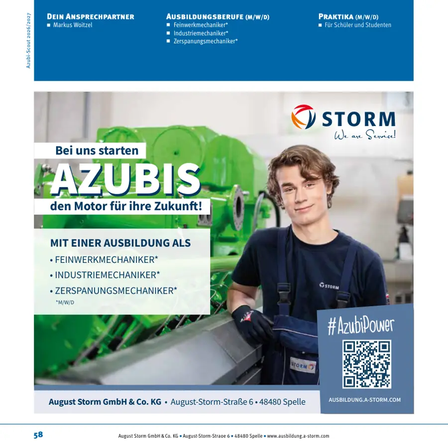 Seite von August Storm GmbH & Co. KG im Azubi-Scout Ibbenbüren und Umgebung 2026/2027