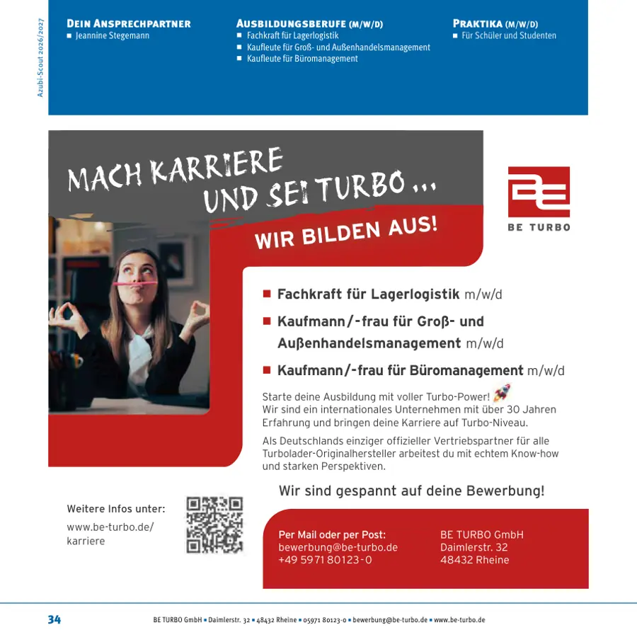 Seite von BE TURBO GmbH im Azubi-Scout Rheine und Umgebung 2026/2027