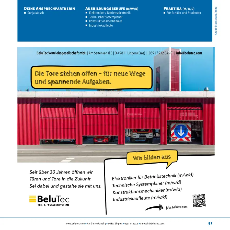 Seite von BeluTec Vertriebsgesellschaft mbH im Azubi-Scout Emsland und Umgebung 2026/2027