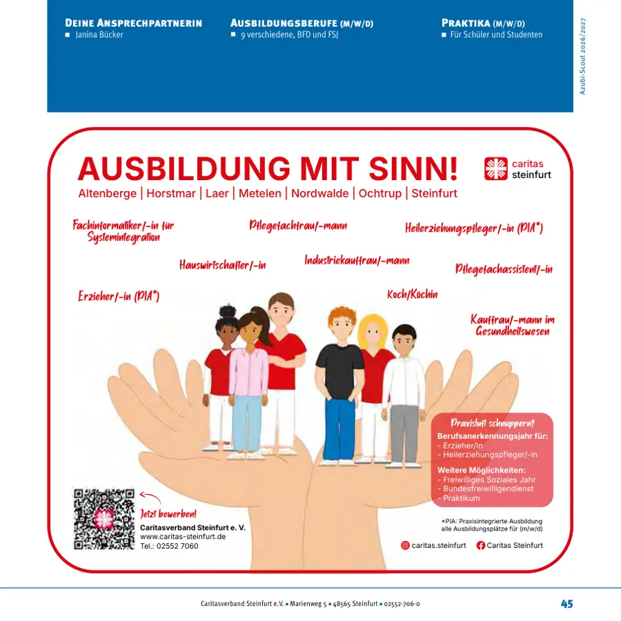 Seite von Caritasverband Steinfurt e.V. im Azubi-Scout Rheine und Umgebung 2026/2027