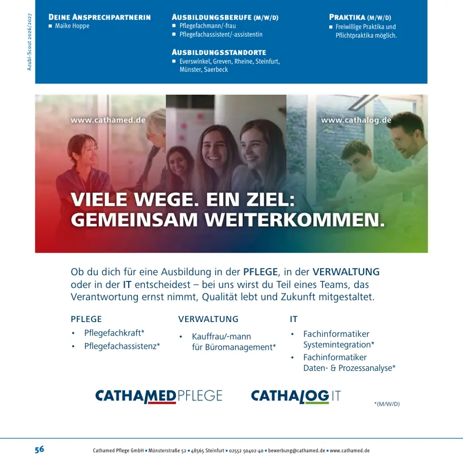 Seite von Cathamed Pflege GmbH im Azubi-Scout Rheine und Umgebung 2026/2027