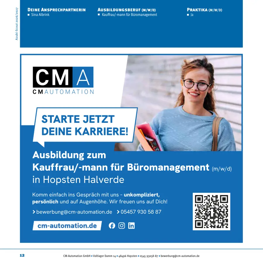 Seite von CM-Automation GmbH im Azubi-Scout Ibbenbüren und Umgebung 2026/2027