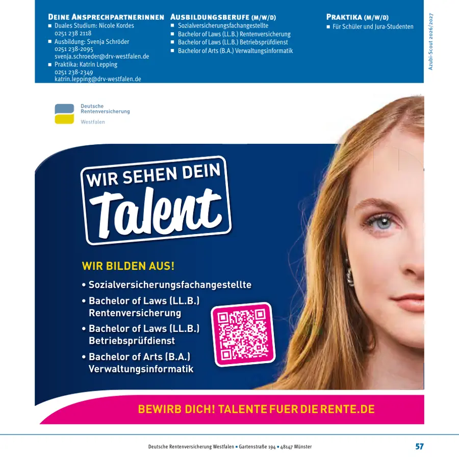 Seite von Deutsche Rentenversicherung Westfalen im Azubi-Scout Rheine und Umgebung 2026/2027