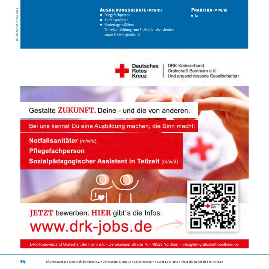 Seite von DRK-Kreisverband Grafschaft Bentheim e.V. im Azubi-Scout Emsland und Umgebung 2026/2027