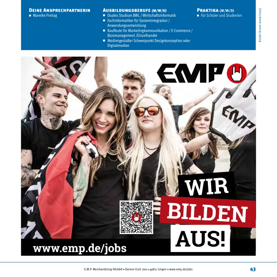 Seite von E.M.P. Merchandising HGmbH im Azubi-Scout Emsland und Umgebung 2026/2027