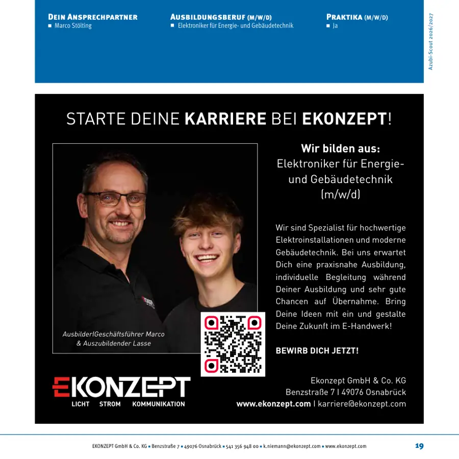 Seite von EKONZEPT GmbH & Co. KG im Azubi-Scout Tecklenburg und Umgebung 2026/2027