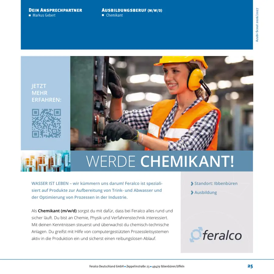 Seite von Feralco Deutschland GmbH im Azubi-Scout Ibbenbüren und Umgebung 2026/2027