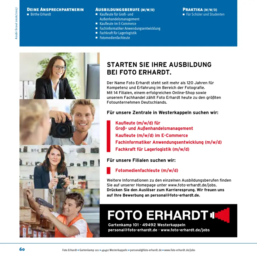 Seite von Foto Erhardt im Azubi-Scout Ibbenbüren und Umgebung 2026/2027