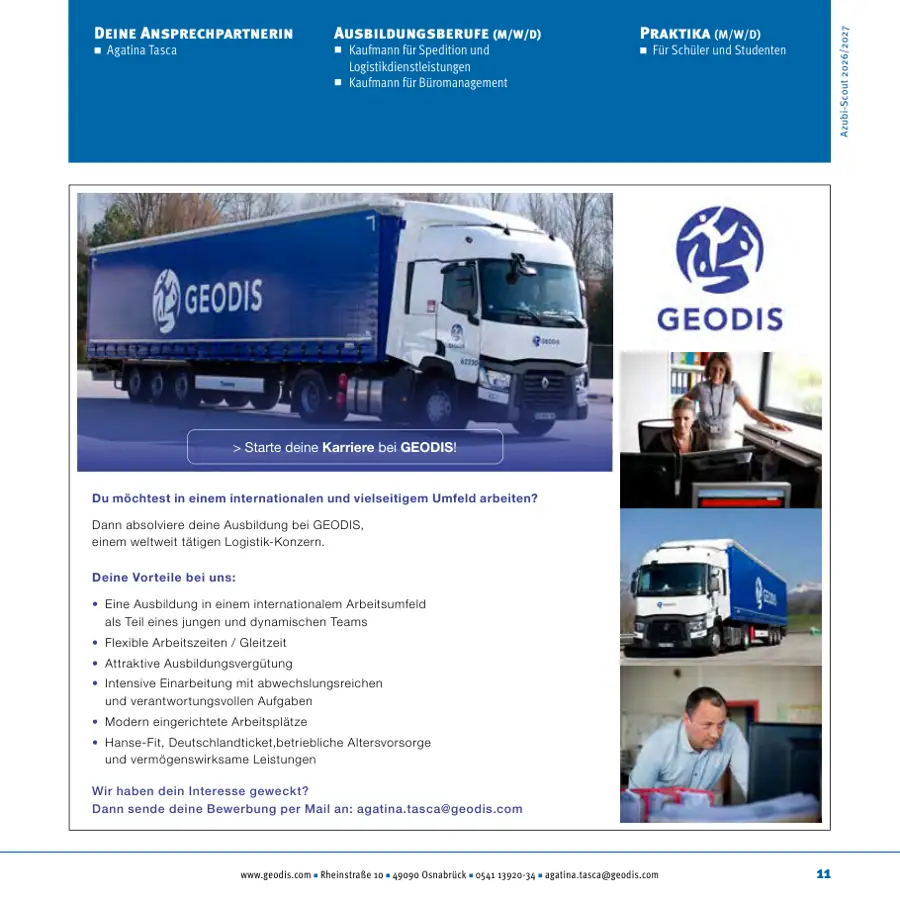 Seite von GEODIS im Azubi-Scout Osnabrück und Umgebung 2026/2027