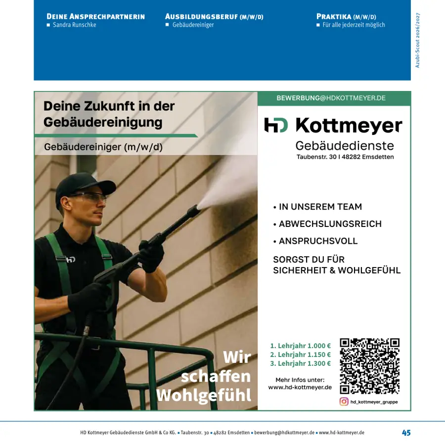 Seite von HD Kottmeyer Gebäudedienste GmbH & Co KG. im Azubi-Scout Emsdetten und Umgebung 2026/2027