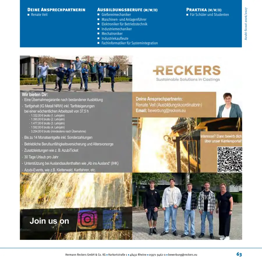 Seite von Hermann Reckers GmbH & Co. KG im Azubi-Scout Ibbenbüren und Umgebung 2026/2027