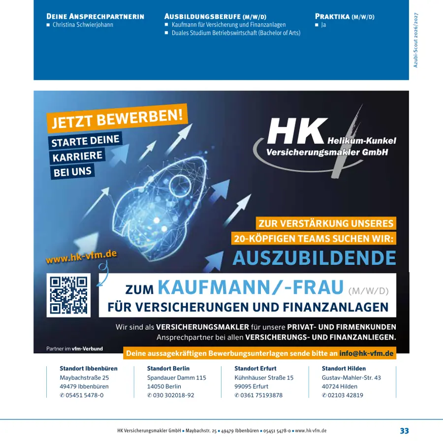 Seite von HK Versicherungsmakler GmbH im Azubi-Scout Ibbenbüren und Umgebung 2026/2027