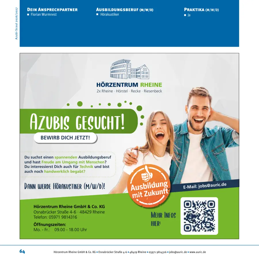 Seite von Hörzentrum Rheine GmbH & Co. KG im Azubi-Scout Ibbenbüren und Umgebung 2026/2027