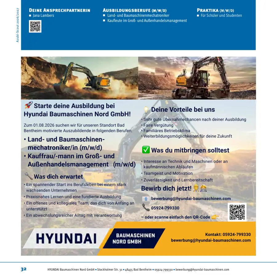 Seite von HYUNDAI Baumaschinen Nord GmbH im Azubi-Scout Emsland und Umgebung 2026/2027