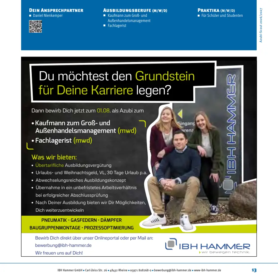 Seite von IBH Hammer GmbH im Azubi-Scout Rheine und Umgebung 2026/2027