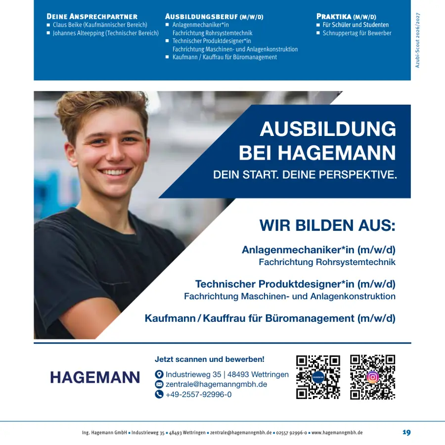 Seite von Ing. Hagemann GmbH im Azubi-Scout Rheine und Umgebung 2026/2027
