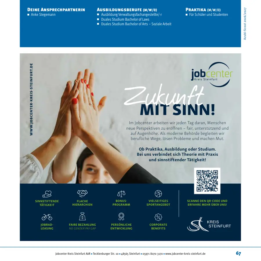 Seite von jobcenter Kreis Steinfurt AöR im Azubi-Scout Ibbenbüren und Umgebung 2026/2027
