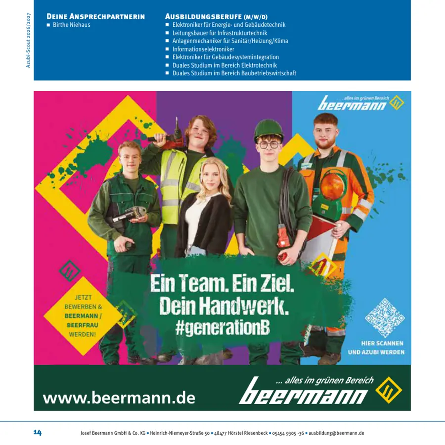 Seite von Josef Beermann GmbH & Co. KG im Azubi-Scout Ibbenbüren und Umgebung 2026/2027