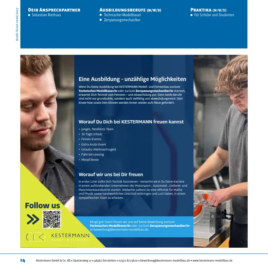 Seite von Kestermann GmbH & Co. KG im Azubi-Scout Emsdetten und Umgebung 2026/2027