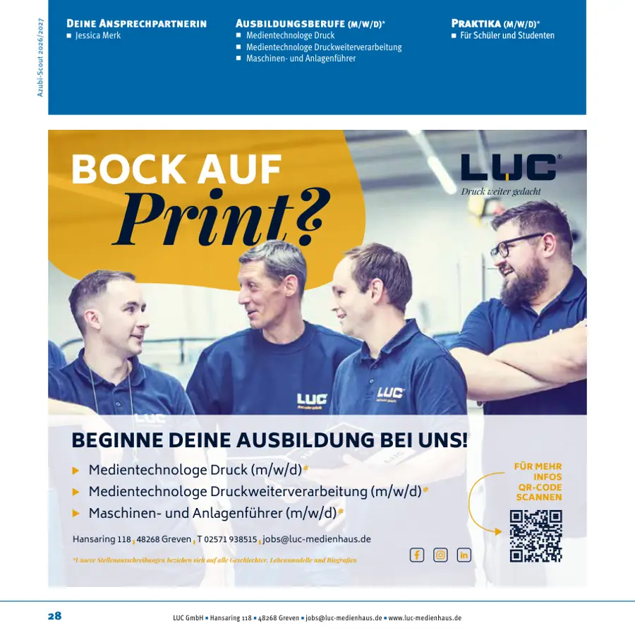 Seite von LUC GmbH im Azubi-Scout Emsdetten und Umgebung 2026/2027