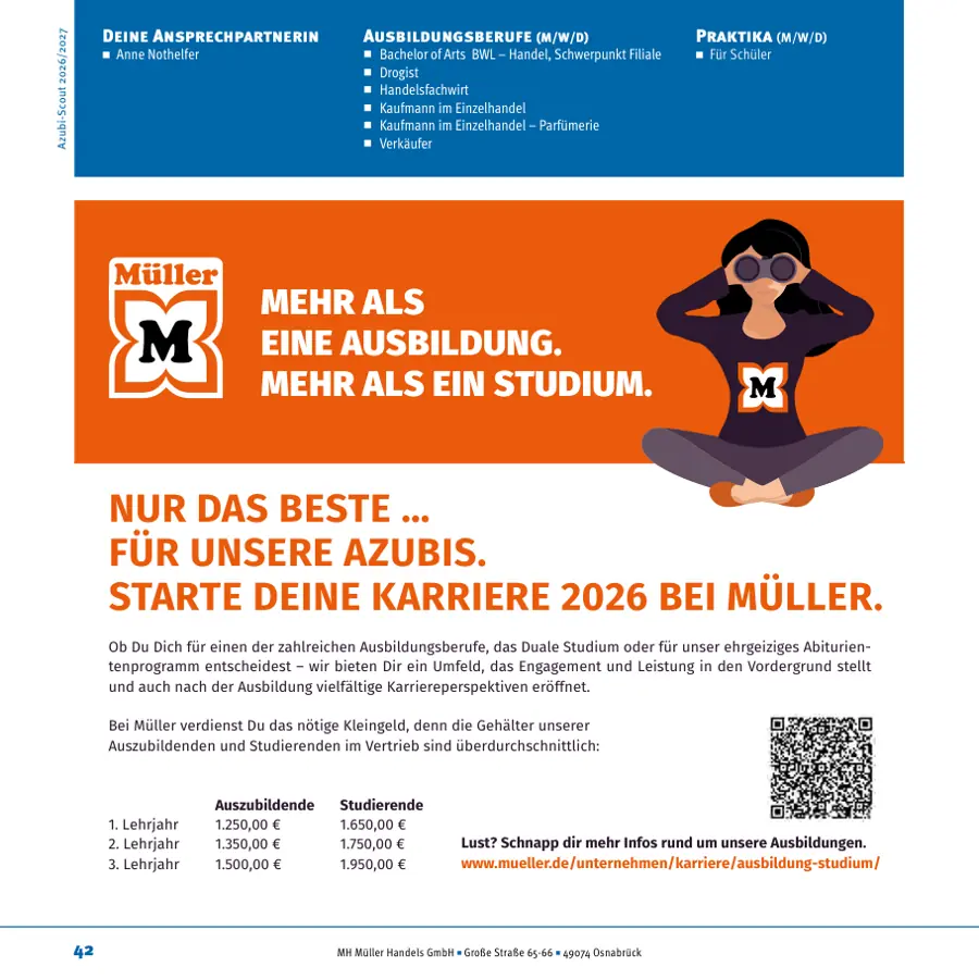 Seite von MH Müller Handels GmbH im Azubi-Scout Osnabrück und Umgebung 2026/2027