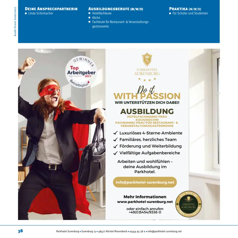 Seite von Parkhotel Surenburg im Azubi-Scout Ibbenbüren und Umgebung 2026/2027