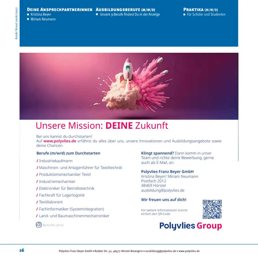 Seite von Polyvlies Franz Beyer GmbH im Azubi-Scout Ibbenbüren und Umgebung 2026/2027