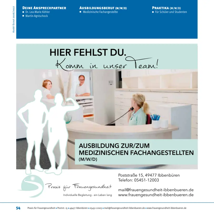Seite von Praxis für Frauengesundheit im Azubi-Scout Ibbenbüren und Umgebung 2026/2027
