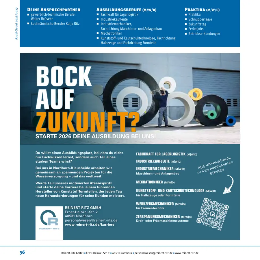 Seite von Reinert-Ritz GmBH im Azubi-Scout Emsland und Umgebung 2026/2027
