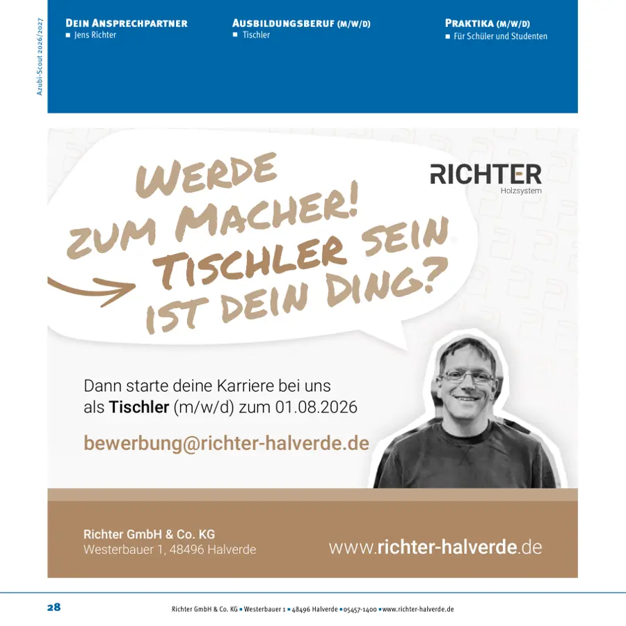 Seite von Richter GmbH & Co. KG im Azubi-Scout Ibbenbüren und Umgebung 2026/2027