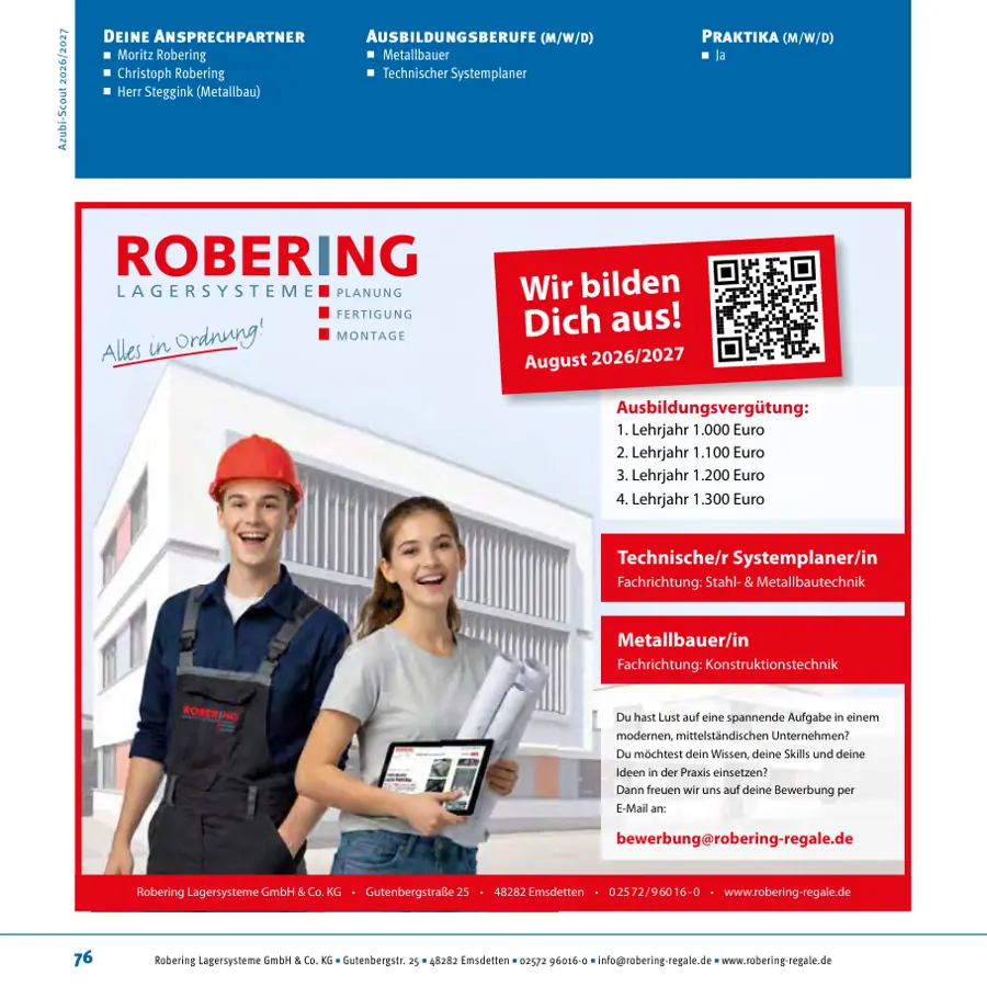 Seite von Robering Lagersysteme GmbH & Co. KG im Azubi-Scout Rheine und Umgebung 2026/2027