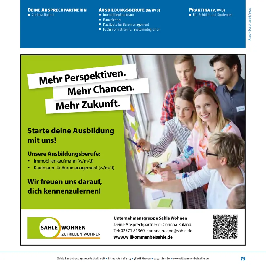 Seite von Sahle Baubetreuungsgesellschaft mbH im Azubi-Scout Ibbenbüren und Umgebung 2026/2027