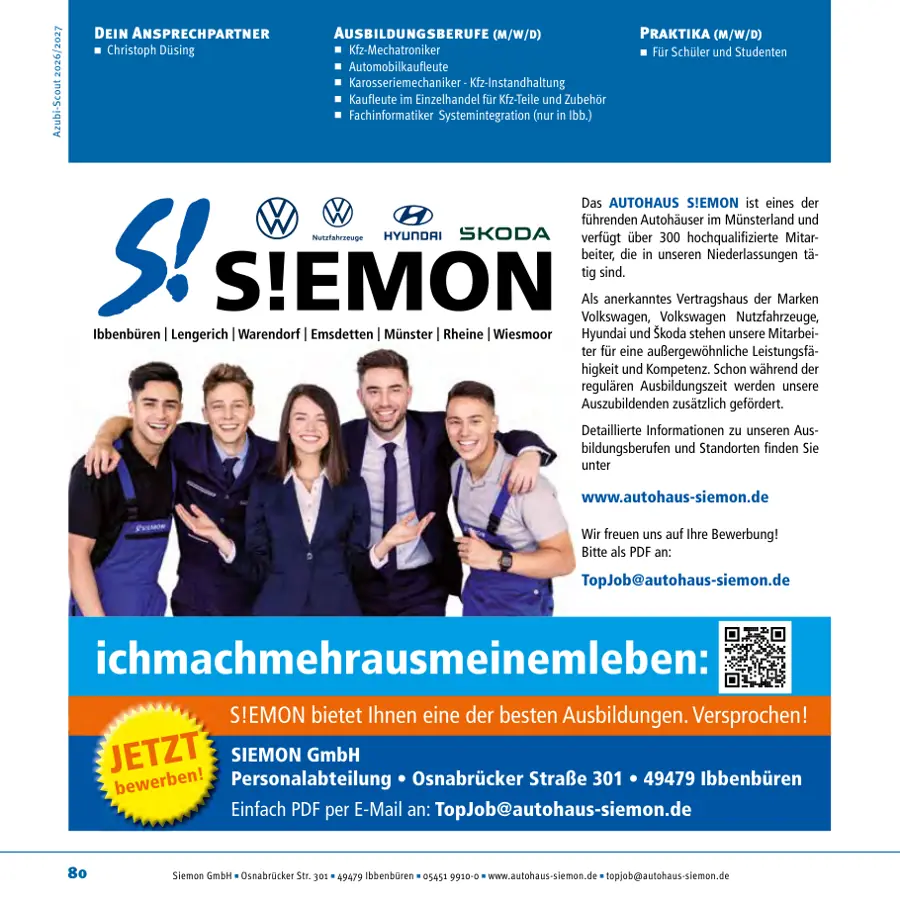 Seite von Siemon GmbH im Azubi-Scout Ibbenbüren und Umgebung 2026/2027