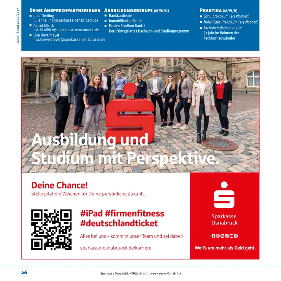 Seite von Sparkasse Osnabrück im Azubi-Scout Osnabrück und Umgebung 2026/2027