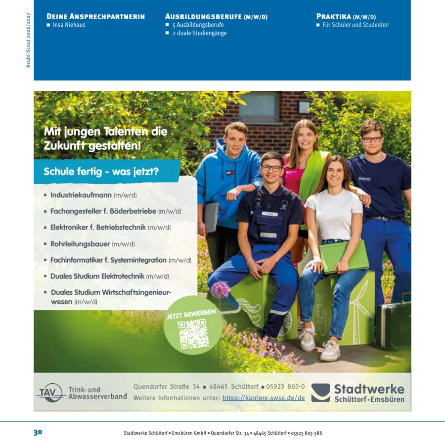 Seite von Stadtwerke Schüttorf Emsbüren GmbH im Azubi-Scout Emsland und Umgebung 2026/2027