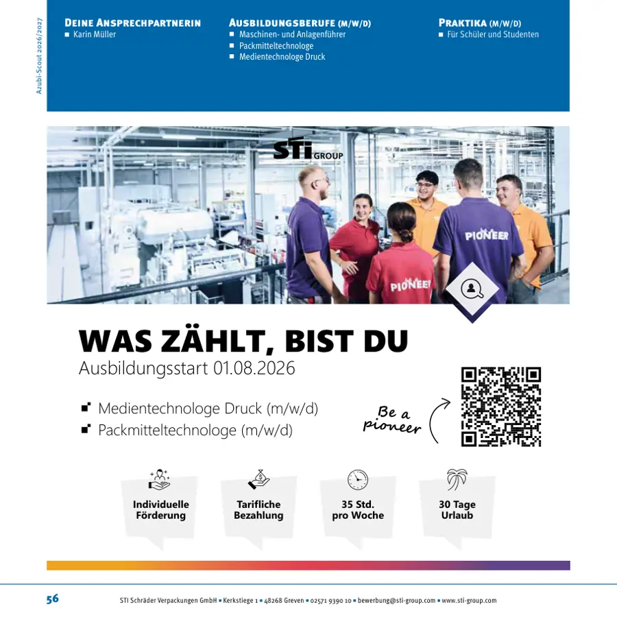 Seite von STI Schräder Verpackungen GmbH im Azubi-Scout Emsdetten und Umgebung 2026/2027