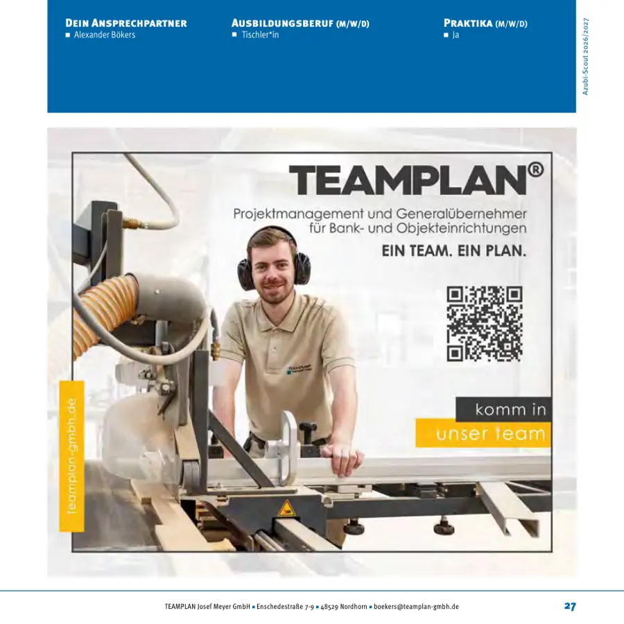 Seite von TEAMPLAN Josef Meyer GmbH im Azubi-Scout Emsland und Umgebung 2026/2027