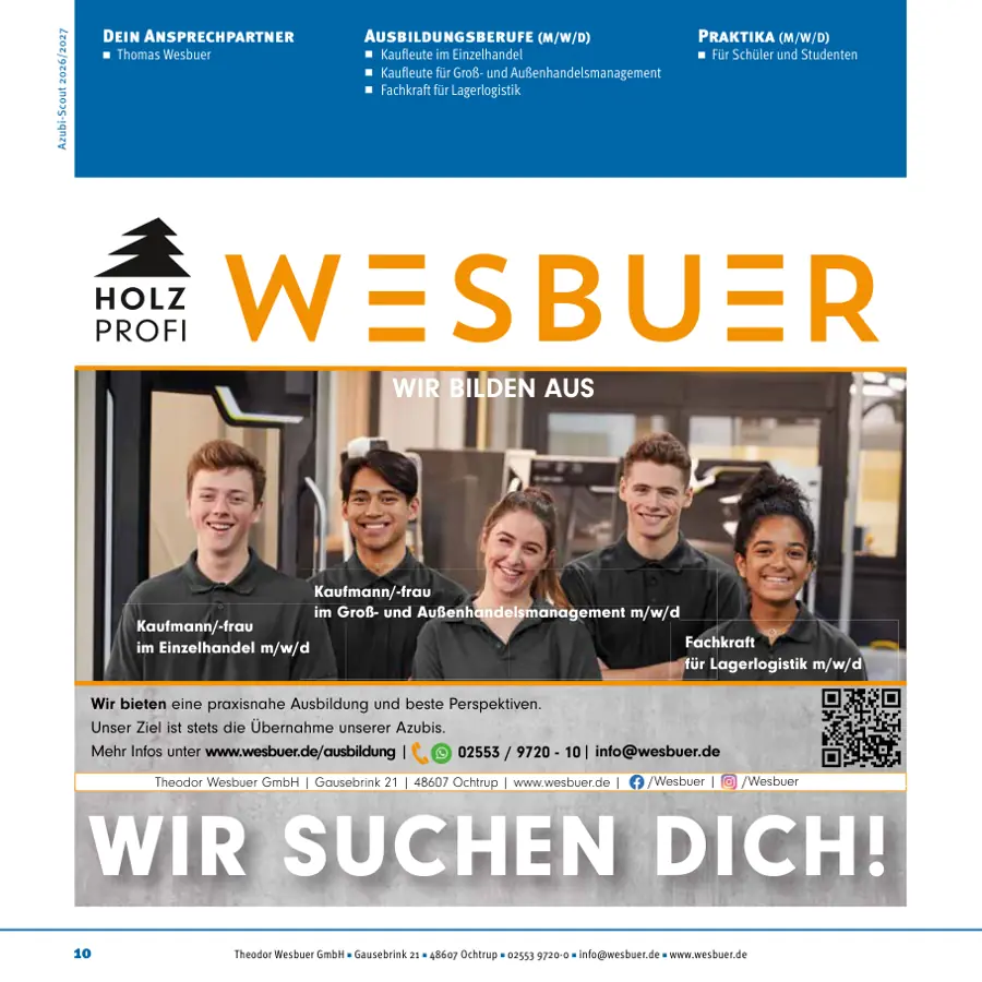 Seite von Theodor Wesbuer GmbH im Azubi-Scout Ochtrup & Steinfurt 2026/2027