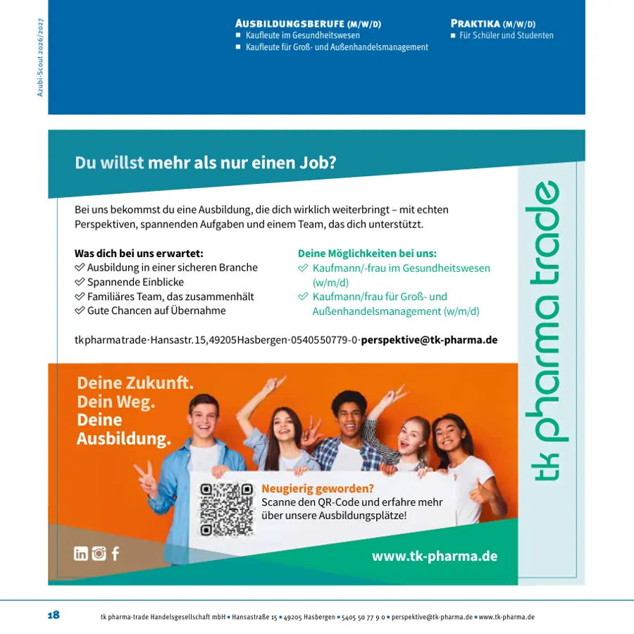 Seite von tk pharma-trade Handelsgesellschaft mbH im Azubi-Scout Osnabrück und Umgebung 2026/2027