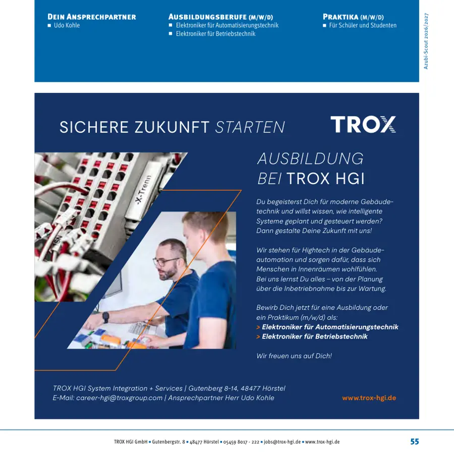 Seite von TROX HGI GmbH im Azubi-Scout Ibbenbüren und Umgebung 2026/2027