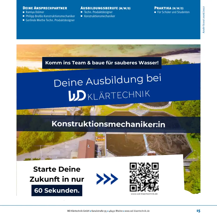 Seite von WD Klärtechnik GmbH im Azubi-Scout Rheine und Umgebung 2026/2027