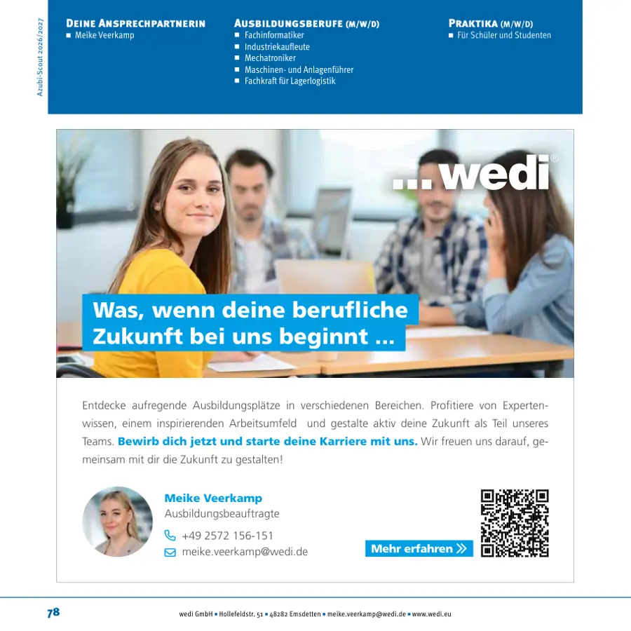 Seite von wedi GmbH im Azubi-Scout Ibbenbüren und Umgebung 2026/2027