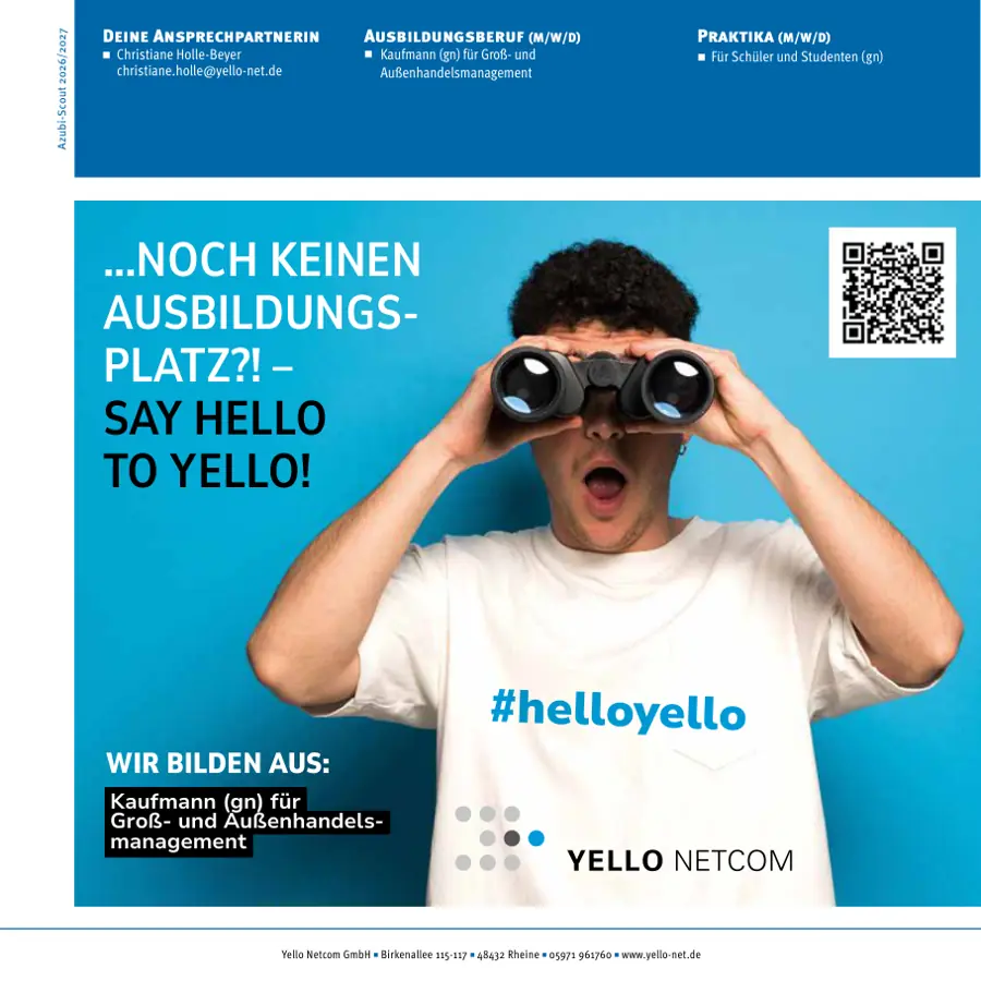 Seite von Yello Netcom GmbH im Azubi-Scout Ibbenbüren und Umgebung 2026/2027